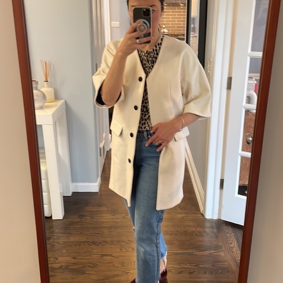 Club Monaco Italian Wool Retro Cream Coat - Picture 13 of 14
